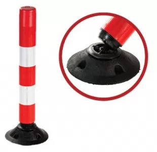 Słupek parkingowy blokujący FLEXPIN | PCV, 75 cm, na stopie, uchylny